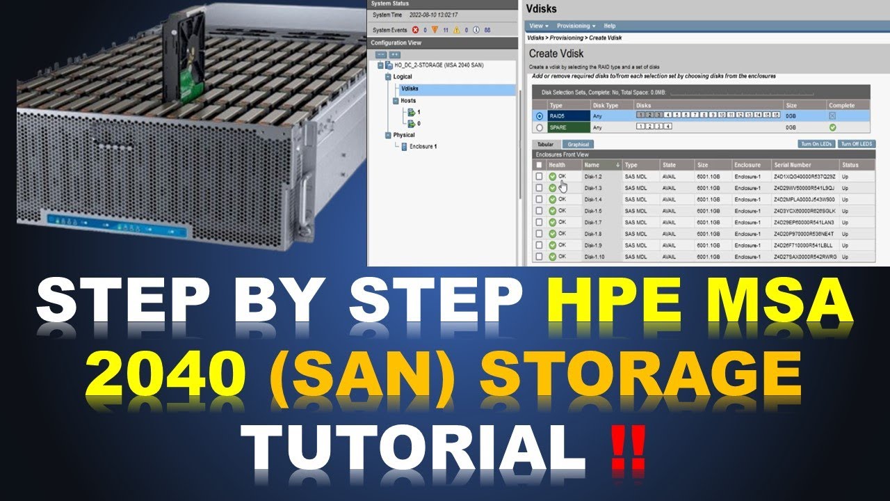 Step by Step configure Storage (SAN) MSA 2040 !! - YouTube