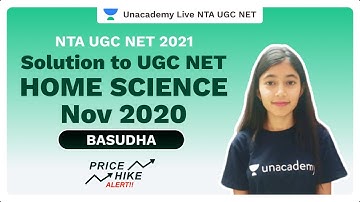 NTA UGC NET 2021 | Solution to UGC NET Home Science Nov 2020 | Basudha | Unacademy Live