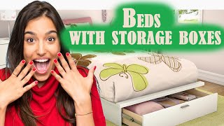 Modern Beds with storage boxes | Modern bed design in wood |  Bed design 2020