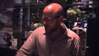 Daniel Holzman stops by the All Clad table...