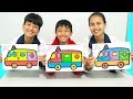 Kids go to School Learn Coloring Toy Ambulance | Classroom Funny Nursery Rhymes