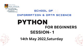 Python For Beginners  - Session 1 (14th May 2022, Saturday) screenshot 4