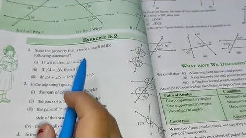 lines and Angles Ex-5.2 Chapter- 5 || Class 7th Maths New Book 2023 || New Edition 2023