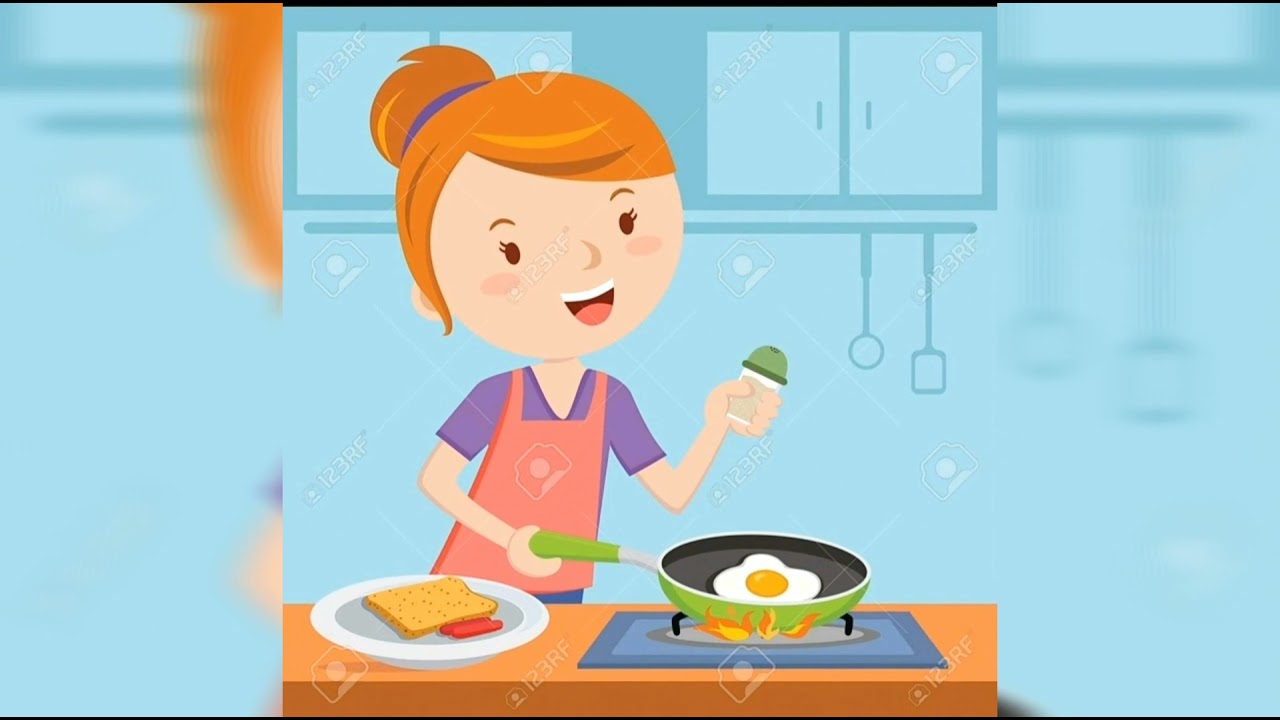 Мама пожарила 11 котлет за обедом. Завтрак рисунок для детей. Готовит кушать картина для детей. Мама готовит завтрак. Готовить завтрак мультяшка.