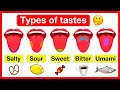 Types of tastes   salty sour sweet bitter  umami  how do we taste   easy learning