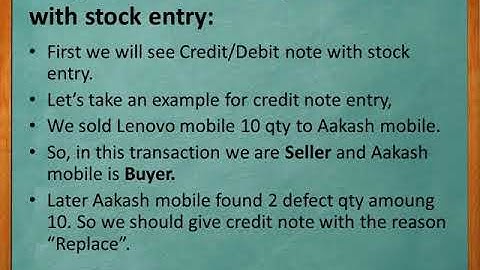 Credit debit note With Stock