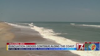 Evacuation orders continue along the North Carolina coast