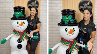 MUÑECO DE NIEVE para Navidad- Decoración Navideña con globos - balloon tutorial 