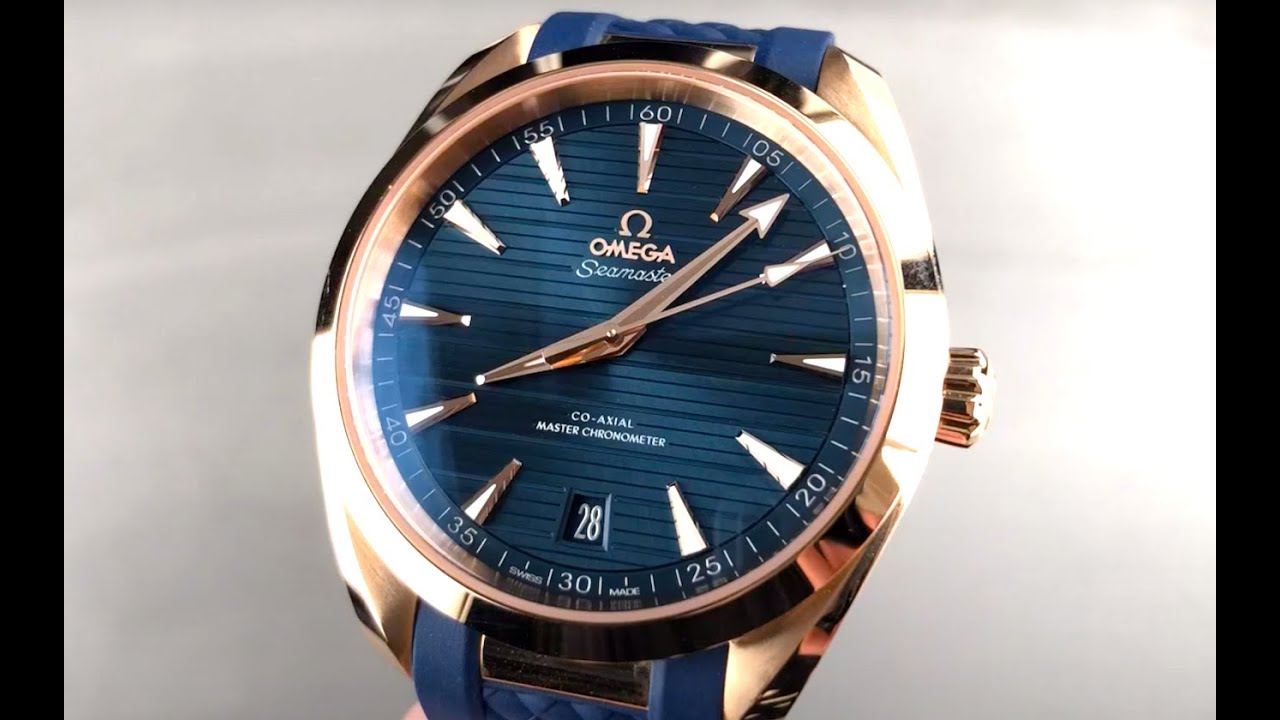 Omega Seamaster Aqua Terra 150M Red Gold 220.52.41.21.03.001 Omega Watch Review - YouTube