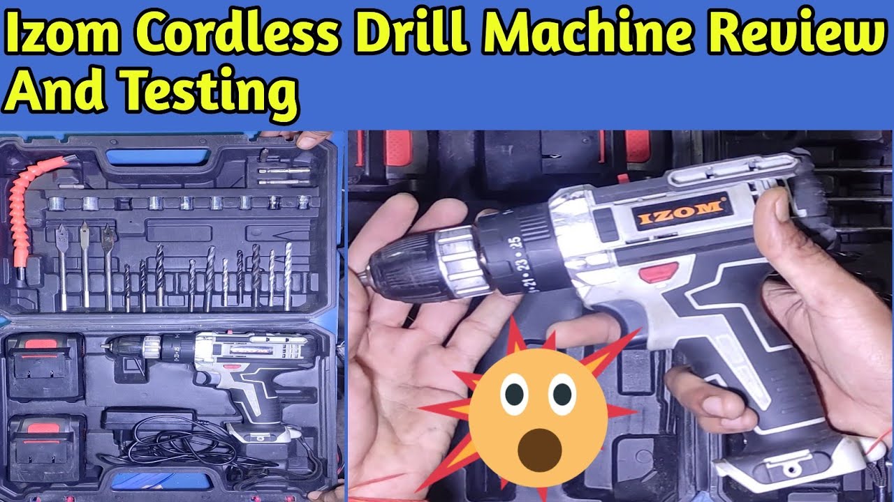 izom cordless drill machine review and testing full video in Hindi