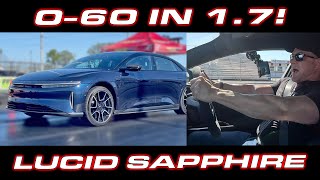 WORLD RECORD * How to launch the Lucid Sapphire down the 1/4 Mile * 060 MPH in 1.7 Seconds!