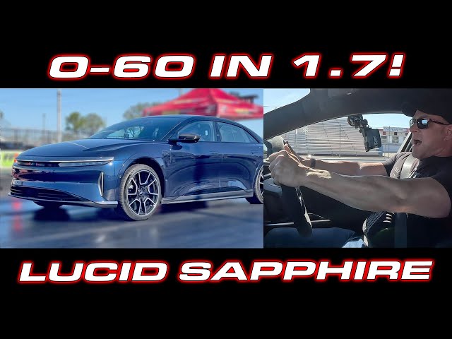 WORLD RECORD * How to launch the Lucid Sapphire down the 1/4 Mile * 0-60 MPH in 1.7 Seconds! class=