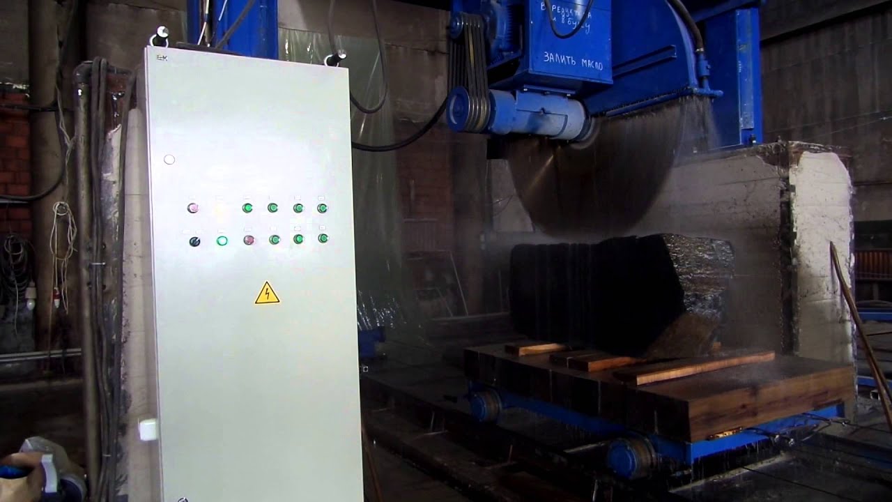 Станок распиловочный мостовой Gantelstan. Распиловка больших блоков ...