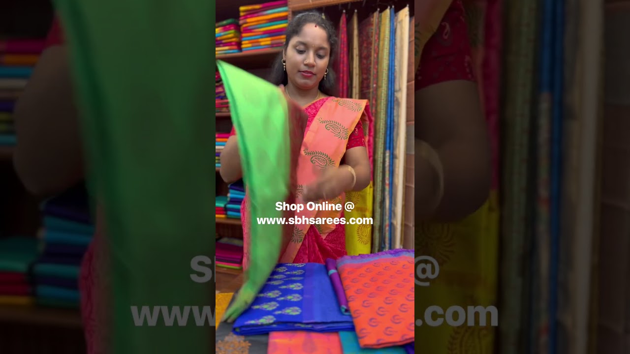 Hand block Printed Semi Silk Cotton Saree Collections @ Rs 1800/-