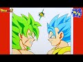 How to Draw Gogeta Vs Broly Step by Step | Dragon Ball Super Drawing