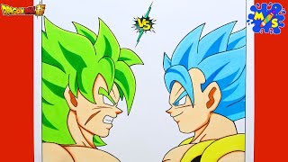 How to Draw Gogeta Vs Broly Step by Step | Dragon Ball Super Drawing