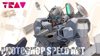 TR style Gundam. Drawing mech in Photoshop [Speed art]