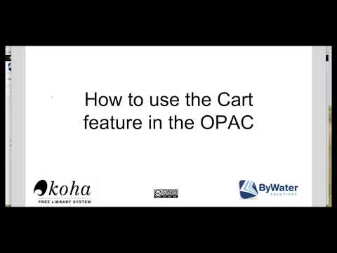 Patron Tutorial : Using Cart Feature on the OPAC