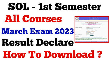 sol first semester result declare mar-apirl exam 2023 | sol 1st semester result march exam declared