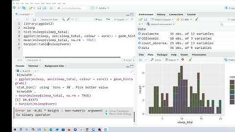 Plotting histogram and Barcharts in R using ggplot
