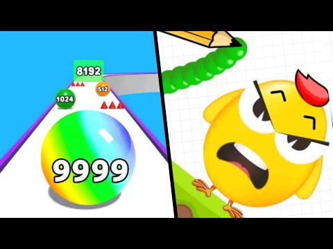 Draw to smash (save the dog vs bee) 🆚 ball run 2048 ♾️ gameplay walkthrough 9999 level 1