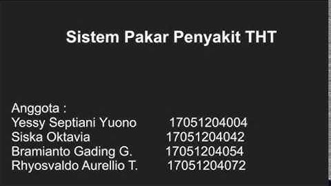 Review Sistem Pakar Penyakit THT