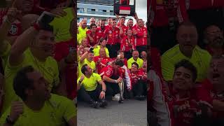 Lewis Hamilton & Charles Leclerc celebrates together after Winning British GP