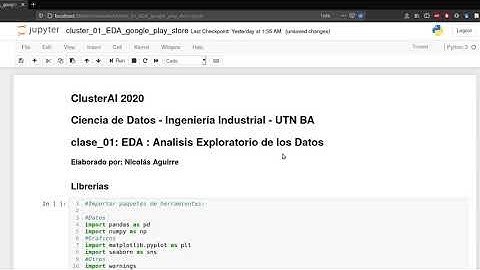 clusterai 2020: clase 01 - Análisis Exploratorio de Datos (video 1/2)