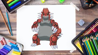 How To Draw Groudon Pokemon step by step | Pokemon Drawing easy