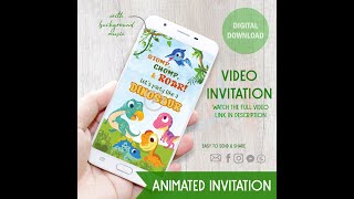 Dinosaur Video Invitation | Dinosaur Animated Invitation