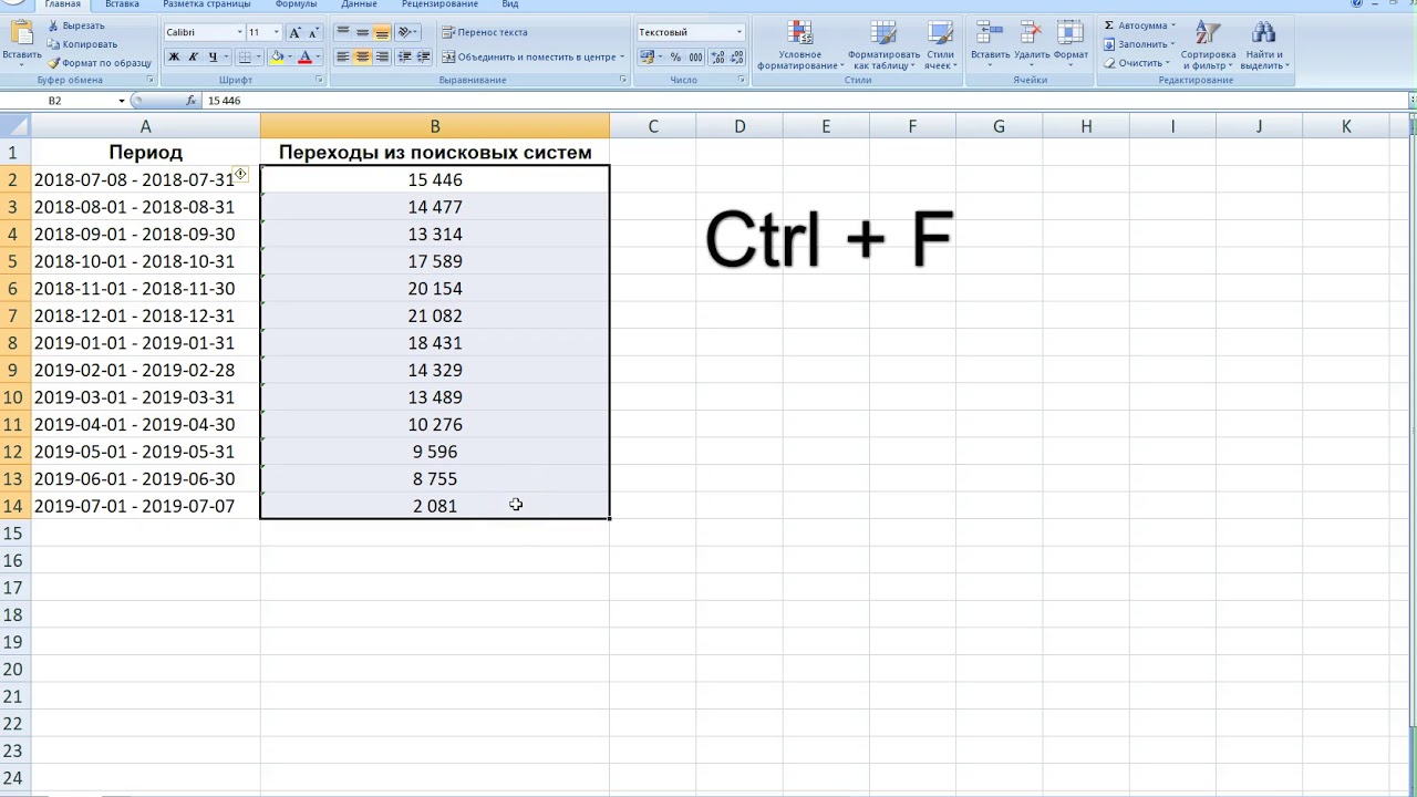 Как удалить цифры в таблице excel