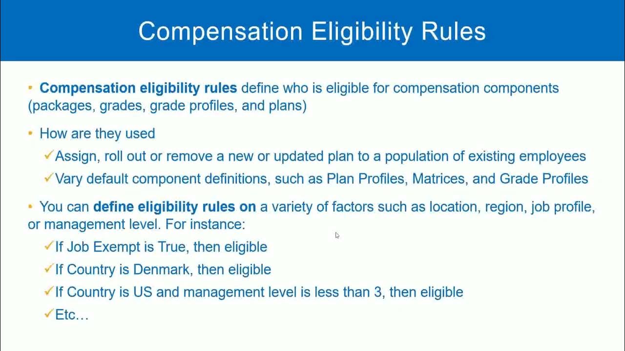 Compensation Eligibility Rules In Workday HCM Part 1 - YouTube