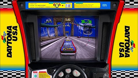 Daytona USA, realistic arcade bezel with the Mega Bezel Reflective Shader