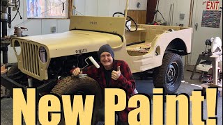 Willys Jeep Cj2a gets a paint job- Desert Tan GCI paint- Tim’s ‘48 part 2 of 5