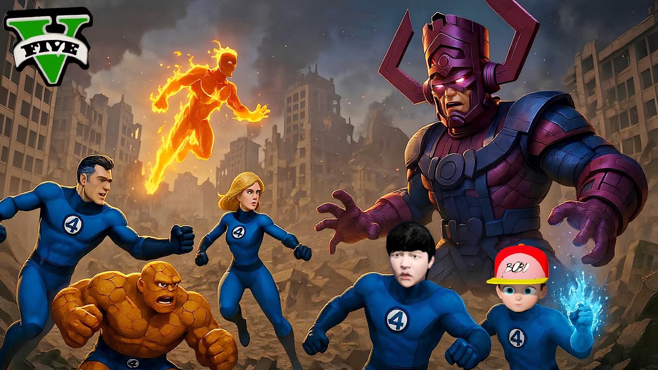 ကျနော် နဲ့ Fantastic Four အဖွဲ့ Galactus ကြီးကိုတိုက်ခိုက်ခဲ့တယ် | I joined Fantastic Four in GTA V
