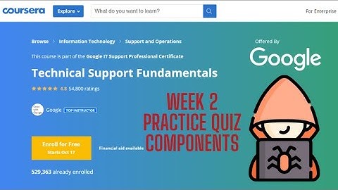 Google IT Support Technical Support Fundamentals Week1 Coursera Components Quiz Solutions