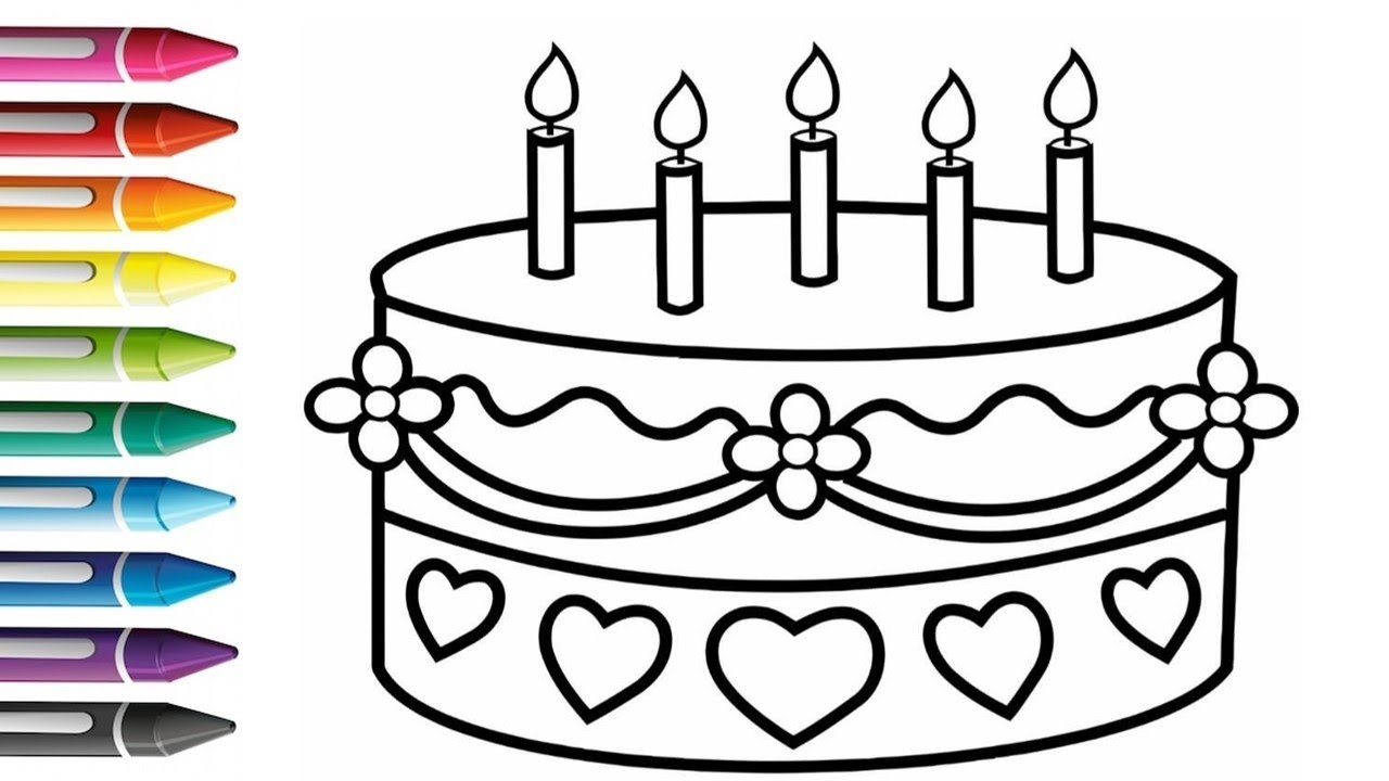 Как нарисовать сладкий торт: рисование и раскрашивание для детей и малышей | Давайте рисовать вместе