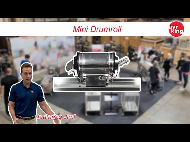 Jim Bell explains the AyrKing Mini Drumroll, BBS Mini, and Food Prep Cart workstation.