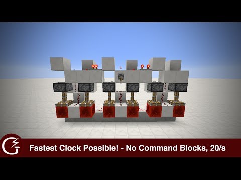 Fastest Clock Possible! (No Command Blocks, 20 Pulses/Second)