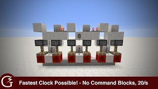 Fastest Clock Possible! (No Command Blocks, 20 Pulses/Second)