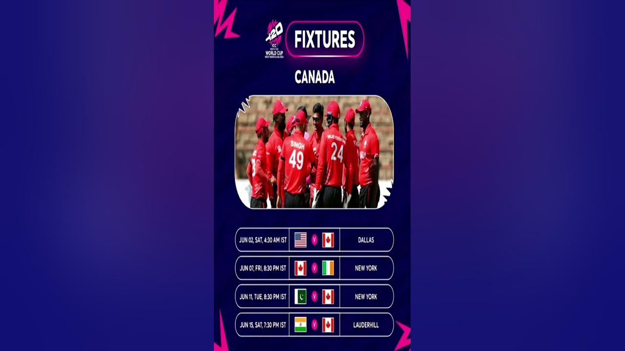 T20 world cup 2024 team CANADA schedule rstupdate youtubeshorts 