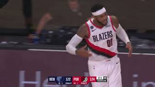 Carmelo Anthony hits two clutch threes at the end of the fourth | Trail Blazers vs. Grizzlies