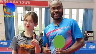 coach Xiao Han vs Quadri Aruna  (friendly match 2025)