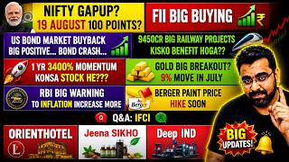Nifty Gap Up 100 Points? | FII Buying | Gold Boom | Berger Paints | IFCI | Railway News screenshot 5