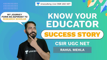 Know Your Educator | My journey form an aspirant to Research Scholar | Rahul |Unacademy