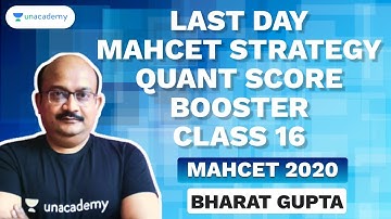 Last Day Strategy | MAHCET 2020 Quant Score Booster Class 16 by Bharat Gupta