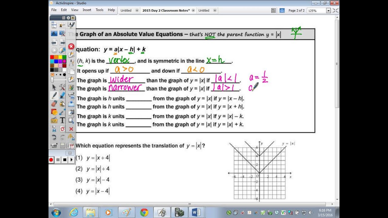 Algebra 2 | Absolute Value - Day 2 Notes - YouTube
