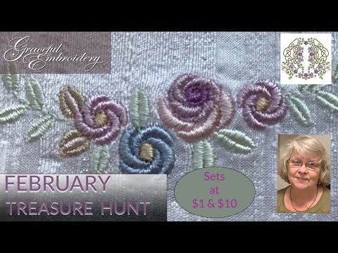 Machine embroidery Treasure Hunt February 2022