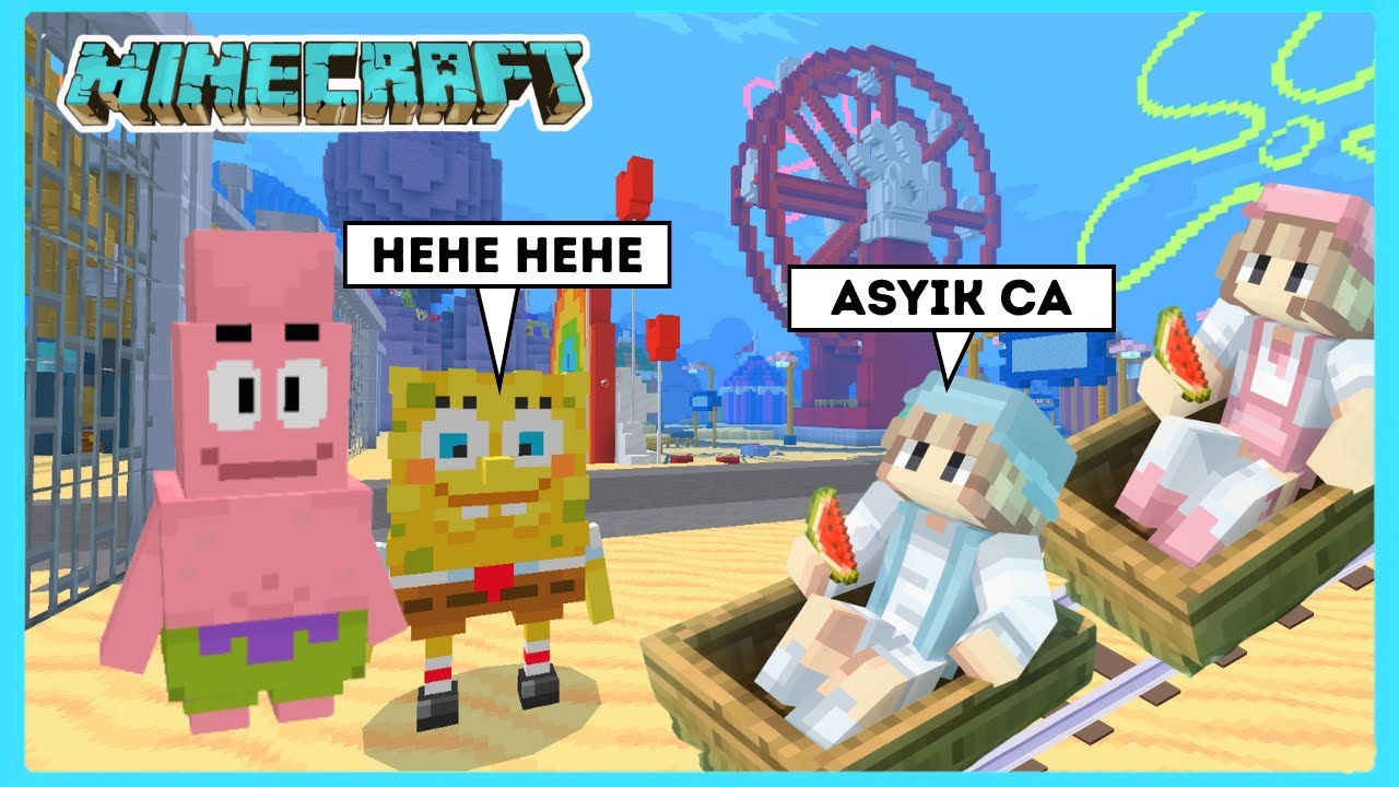 Aku Dan Adiku Menemukan Kampung Spongebob Di Game Minecraft ft @Shasyaalala