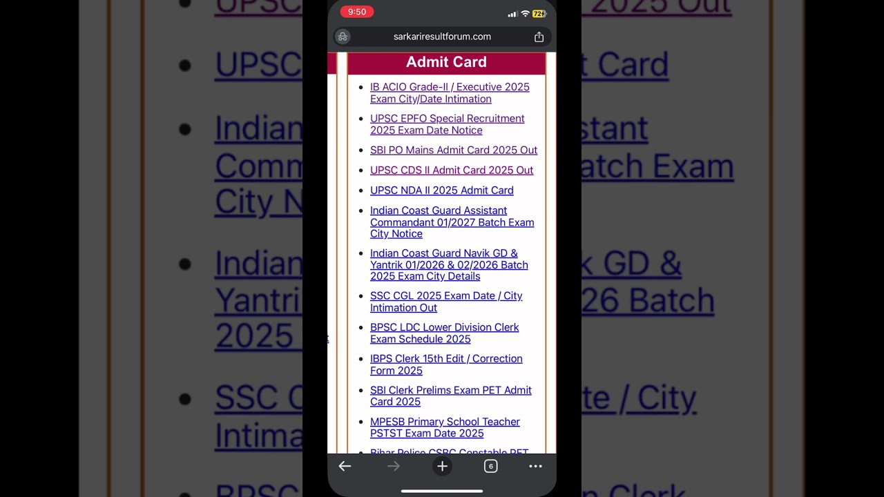 UPSC NDA /CDS 2 Admit Card 2025